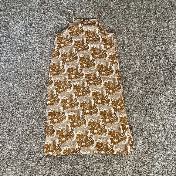 NWOT Ilana Kohn Clara Slip Dress Linen Pineapple Print - Picture 1 of 4